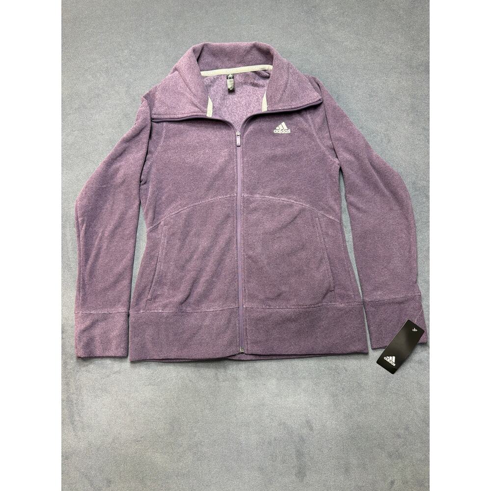 NWT Adidas Golf Heather Purple Zip Up Women's SM Fleece Jacket Performance Gear